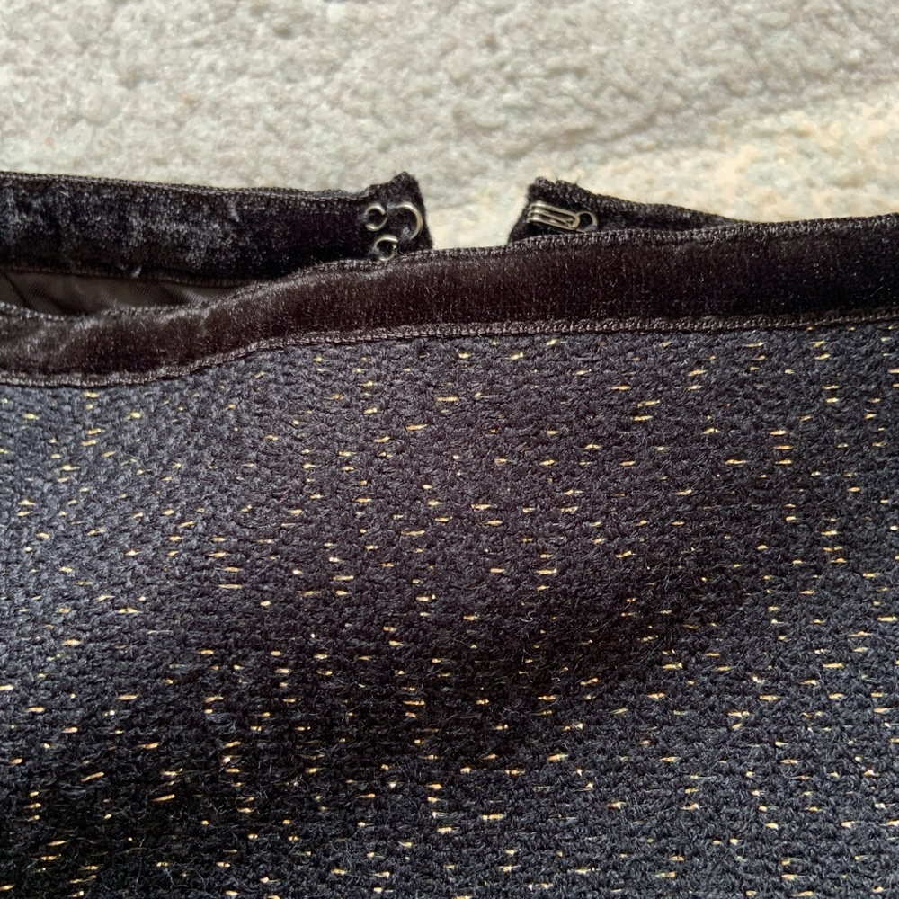 Talbots NWT Black and Gold Speckled Midi Skirt - Picture 4 of 6